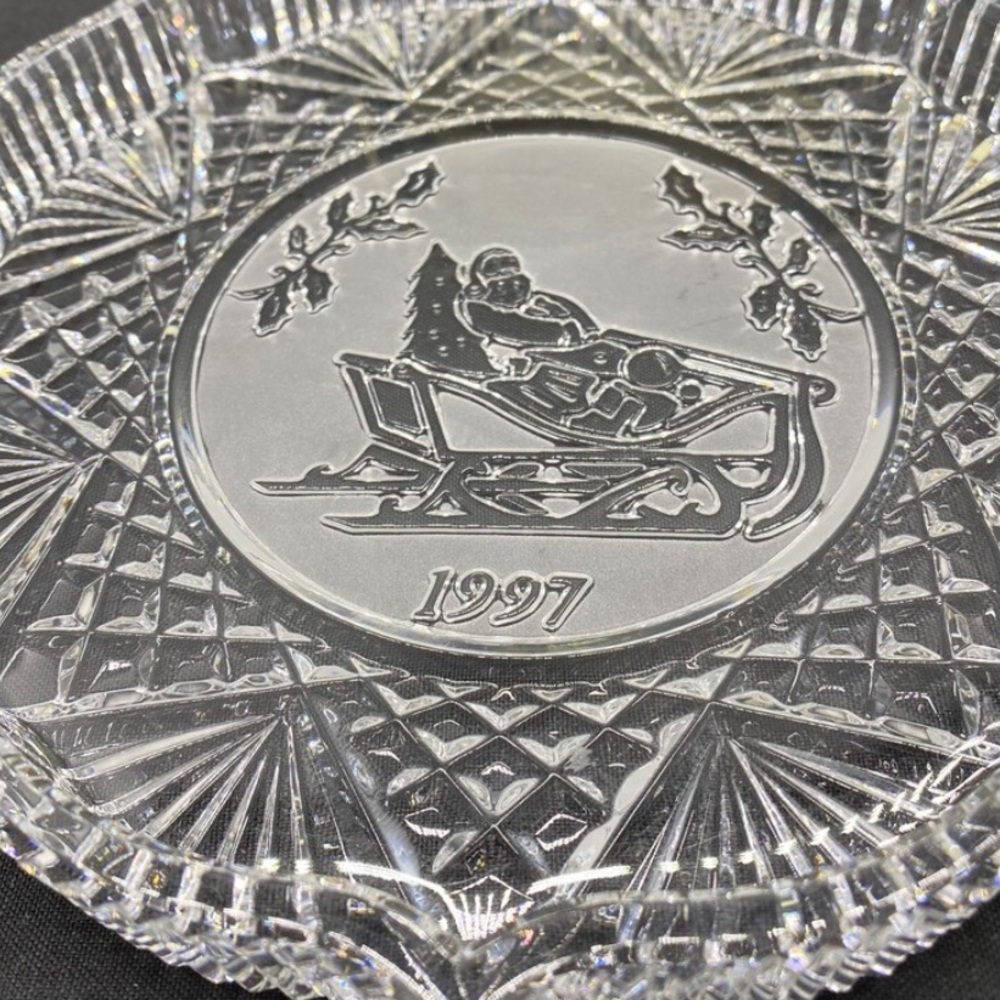 Waterford Crystal Christmas Plate with Santa Claus